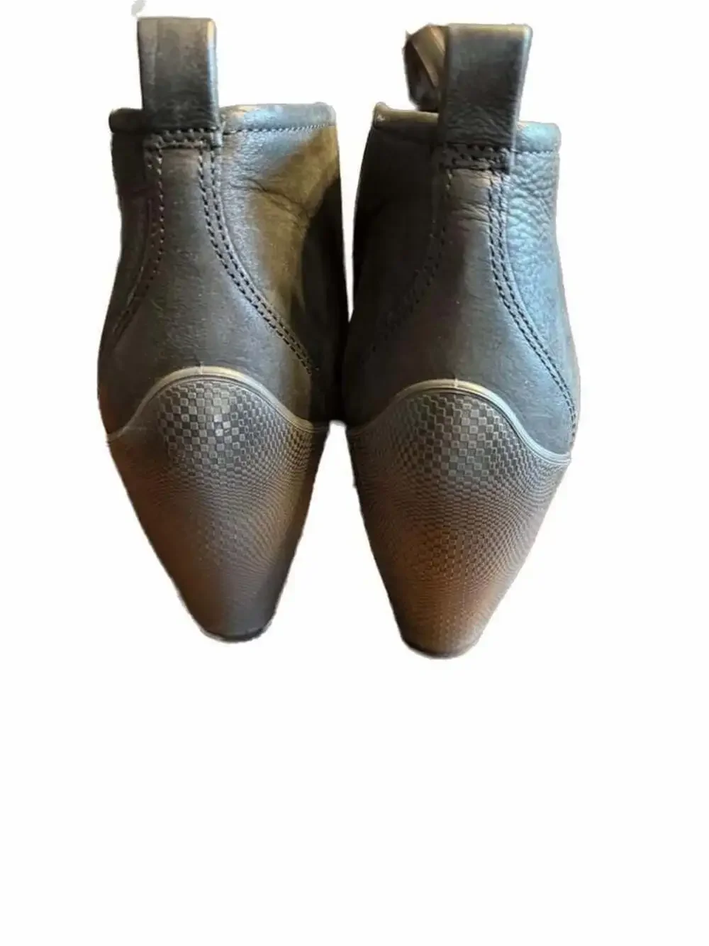 Ecco Black Leather Lace-Up Ankle Booties with Chunky Heel
